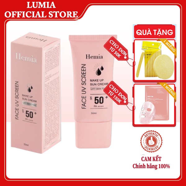 Kem chống nắng mặt face HEMIA hàn quốc SPF50+ kiềm dầu,nâng tone làm da sáng đều màu