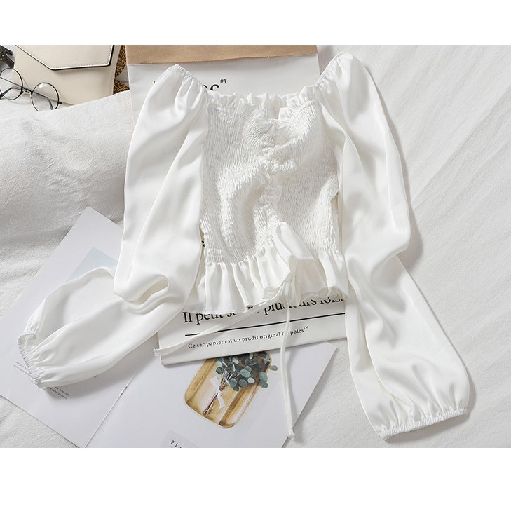 Áo bo chun croptop nữ ulzzang tay dài nhiều màu chất dày dặn (ảnh thật)