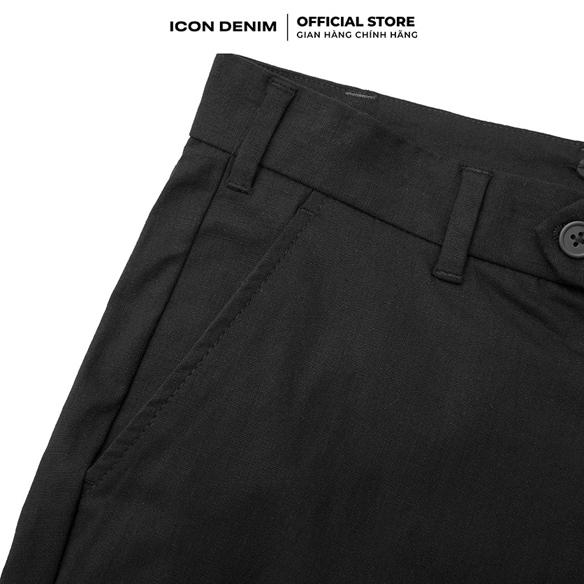 Quần Short Tây Nam ICON DENIM Chất Linen Lưng Tab