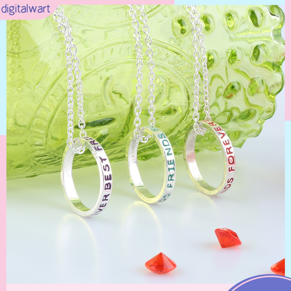 Set 3 dây chuyền mặt nhẫn khắc chữ cho làm quà tặng