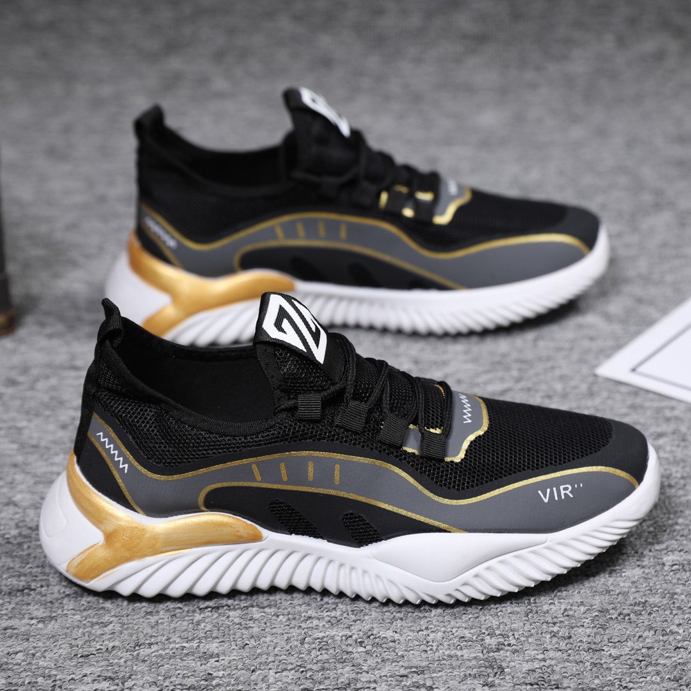 Giày sneaker nam Đế Phồng Gót Vàng - xu hướng mới  Hottrend 2022