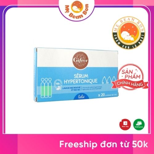 Nước rửa mũi Gifrer tép Xanh 20 ống của Pháp tránh nghẹt mũi cho bé, dùng được ở trẻ sơ sinh, trẻ em và người lớn