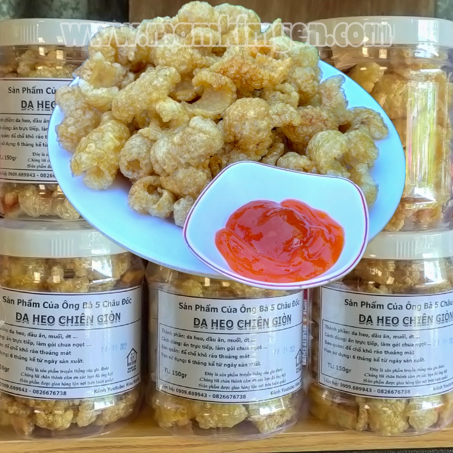 150gr Da Heo Chiên Giòn Tặng Thêm Muối Ớt Xay Nhuyễn Món Ăn Vặt Thơm Ngon