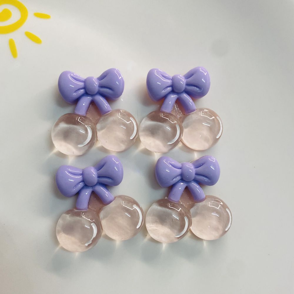 Bộ 10 Nơ Nhựa Trong Suốt 3D Dán Trang Trí Bình Nước/Kẹp Tóc/Điện Thoại DIY