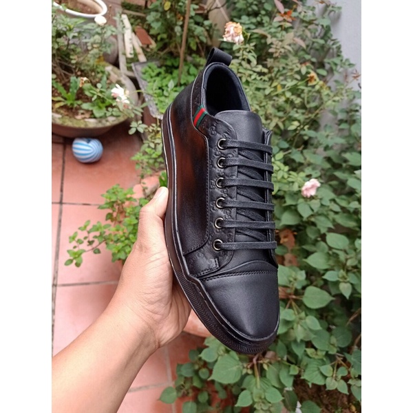 Giày buộc dây nam gc da tấm nguyê miếng bảo hành 12 tháng về da-Tặng ló giày