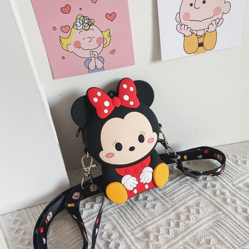 Túi Đeo Chéo Silicon Hình Micky-Minie Cho bé Siêu Yêu