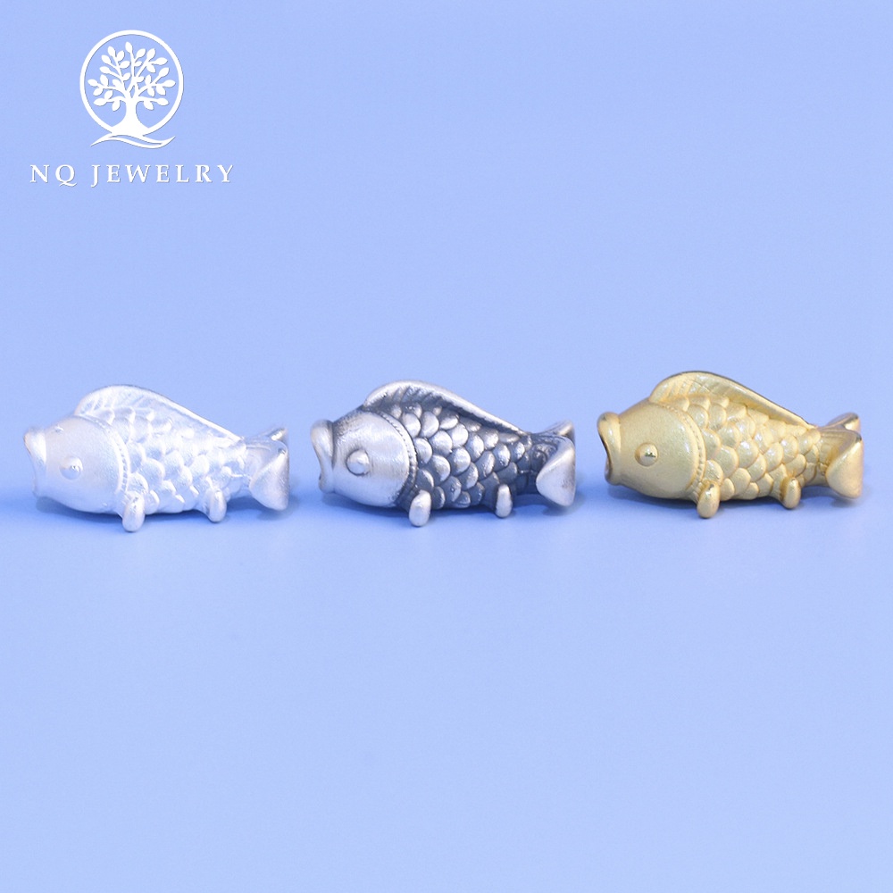Charm bạc cá chép xỏ ngang - NQ Jewelry