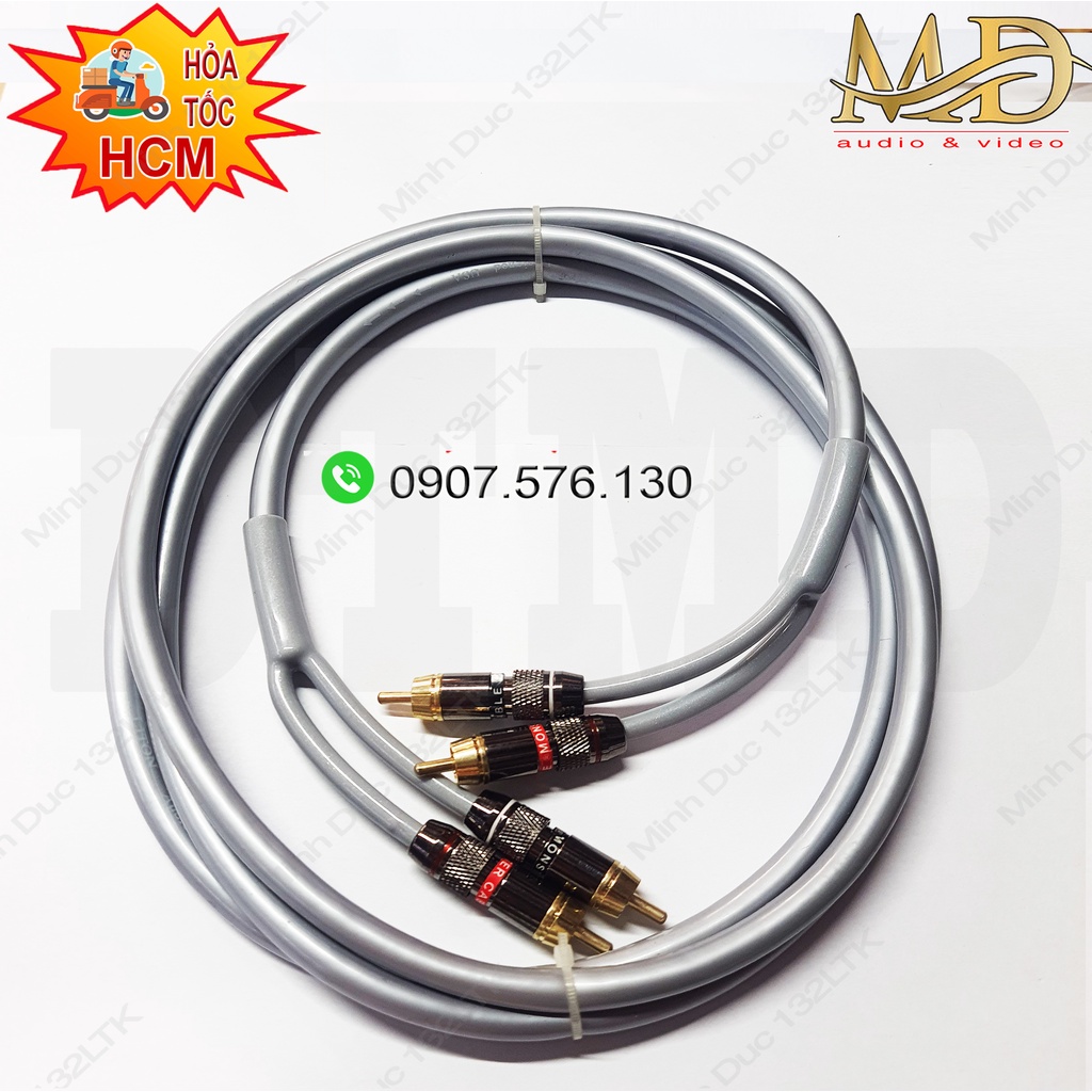 RCA/AV Cable - Dây Cáp bông sen 4 đầu 1m, 1m5 kết nối âm Thanh từ Vang số, Mixer tới Loa, Amply JSJ, Liton...