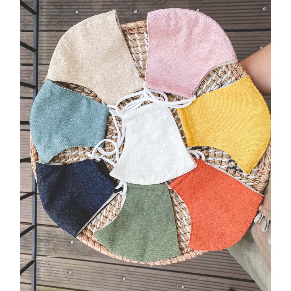 Khẩu trang vải linen 3 lớp - Khẩu trang kháng khuẩn