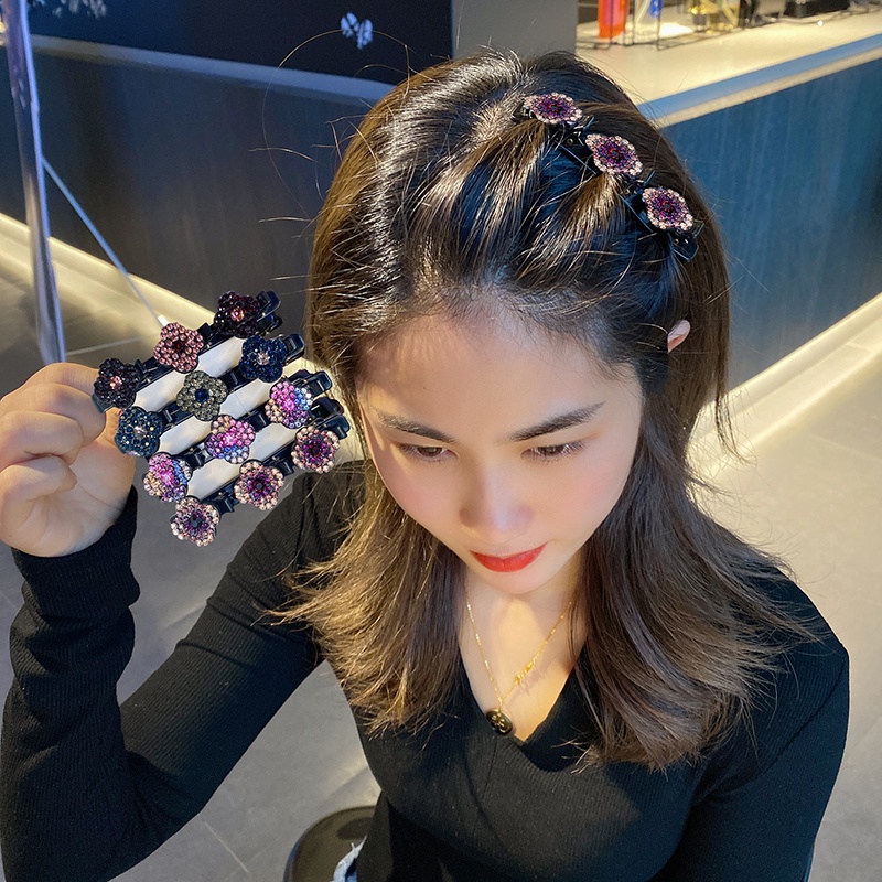 Kẹp Tóc Mỏ Vịt Hai Lớp Đính Đá Thời Trang Hàn Quốc