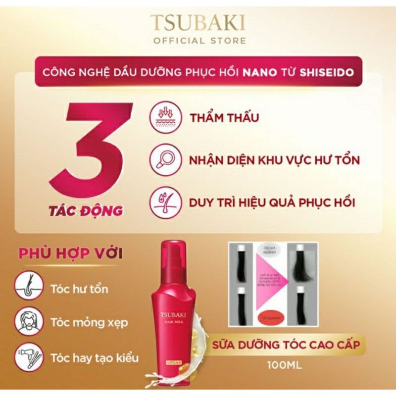 Sữa dưỡng tóc Tsubaki chống nắng và phục hồi hư tổn 100ml