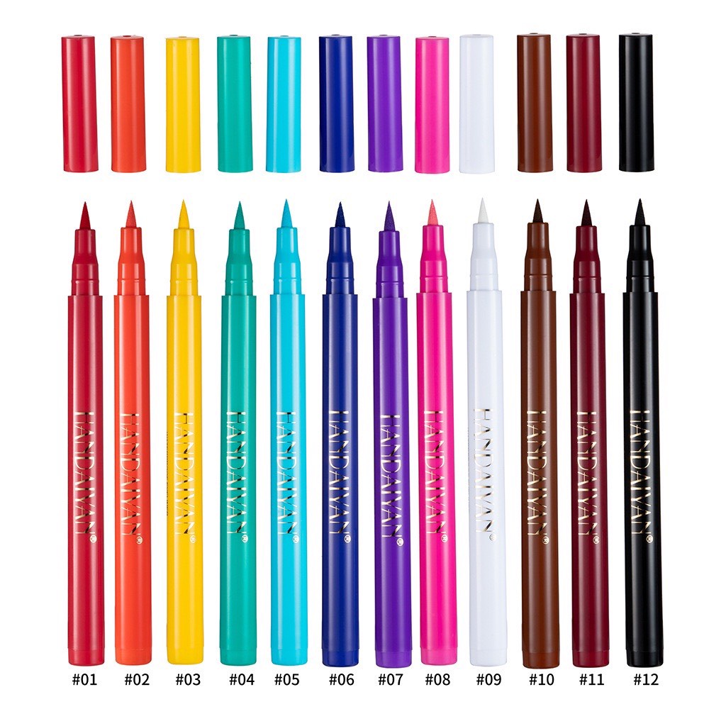 [HCM] Bút Kẻ Mắt Dạng Lỏng Lâu Trôi 12 Màu Sắc HANDAIYAN Waterproof Eyeliner 1.6g