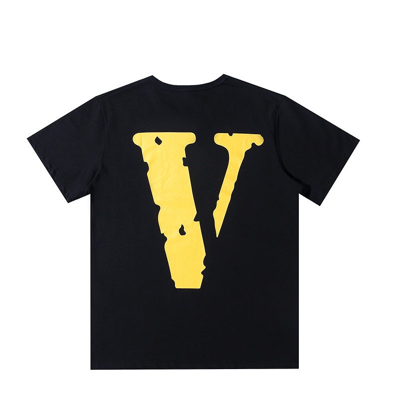 Áo Thun Cotton Tay Ngắn In Chữ V Vlone Kiểu Cổ Điển Thời Trang Mùa Hè Cho Cặp Đôi