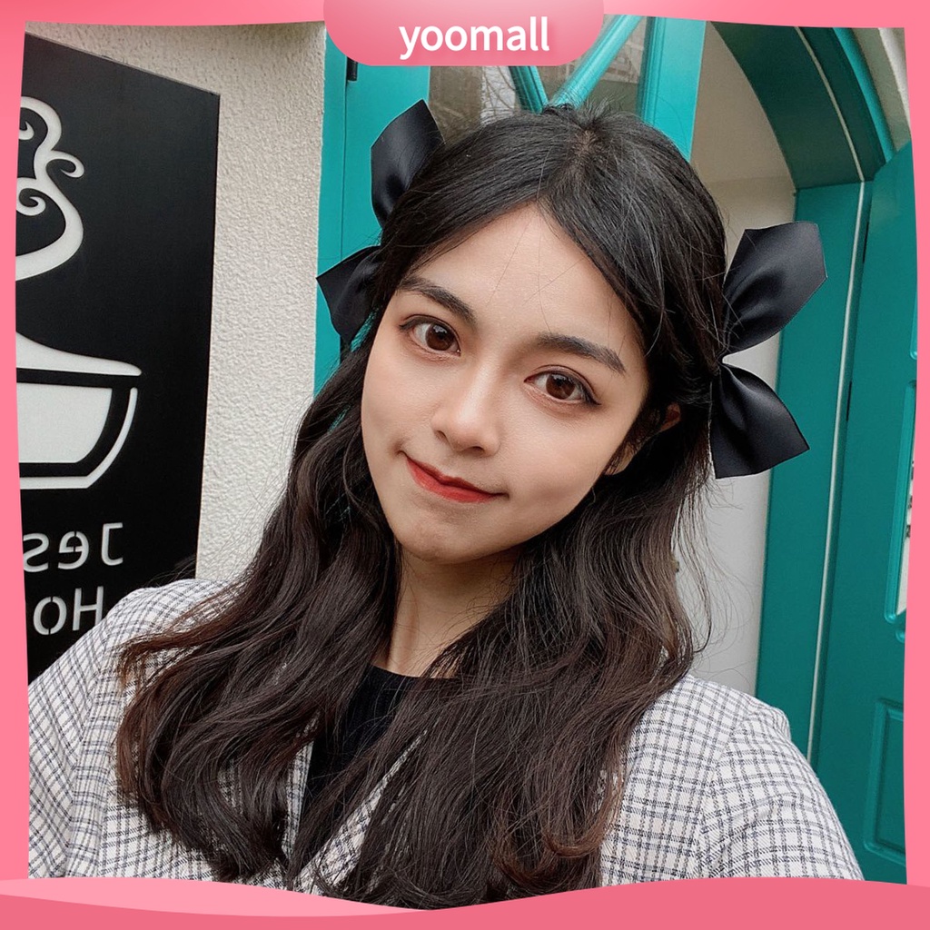 Yomall♡ 1 Cặp Kẹp Tóc Hình Nơ Màu Sắc Xinh Xắn Cho Nữ