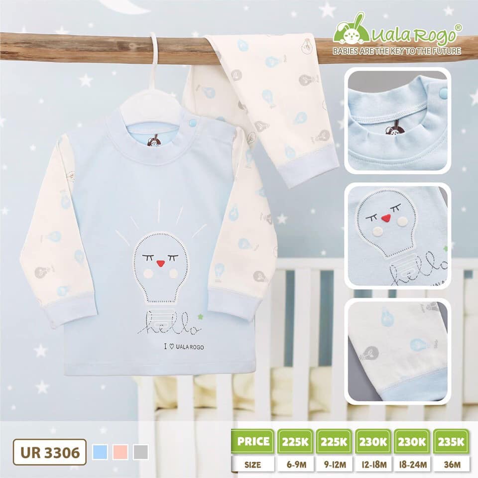 BỘ QA DÀI TAY CV UALA ROGO HỌA TIẾT BÓNG ĐÈN