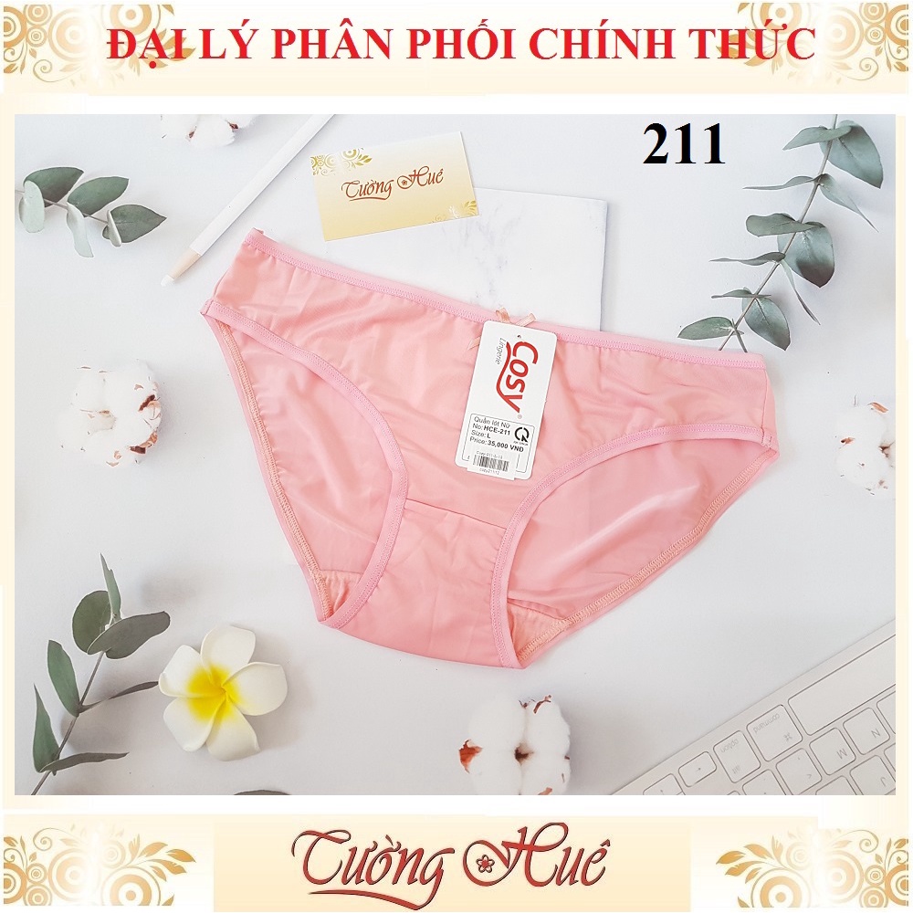 Quần lót nữ Cosy HCE 211 trơn lưng cao vừa.