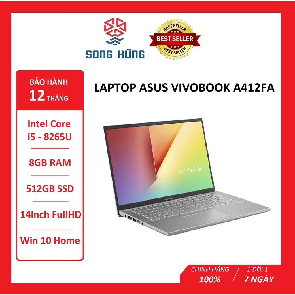 Laptop Asus VivoBook A412FA i5 8265U/8GB/512GB/Win10 - CHÍNH HÃNG - BẢO HÀNH 12 THÁNG