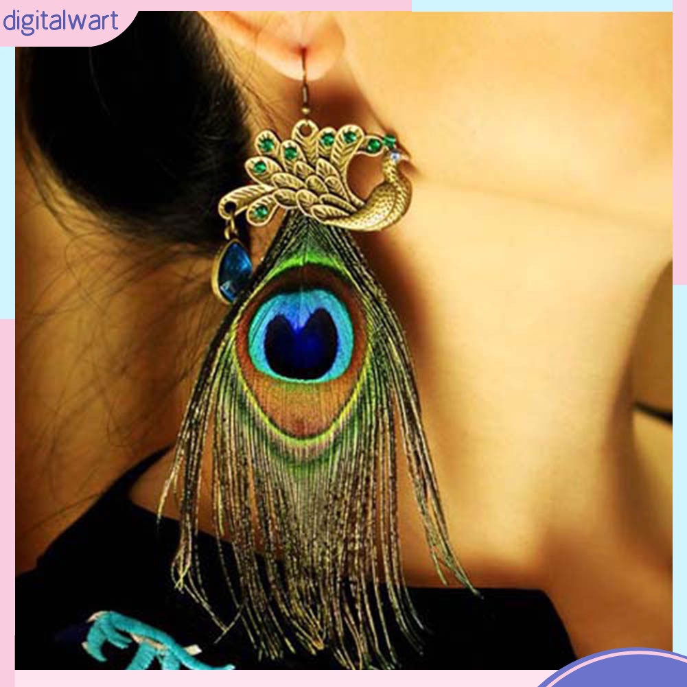 1 Bông Tai Lông Công Thời Trang Nữ Tính