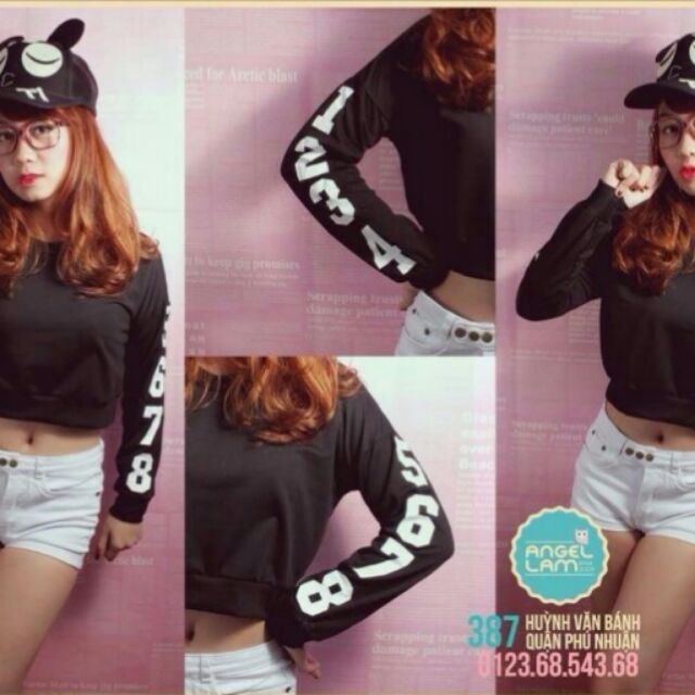 Áo croptop tay dài