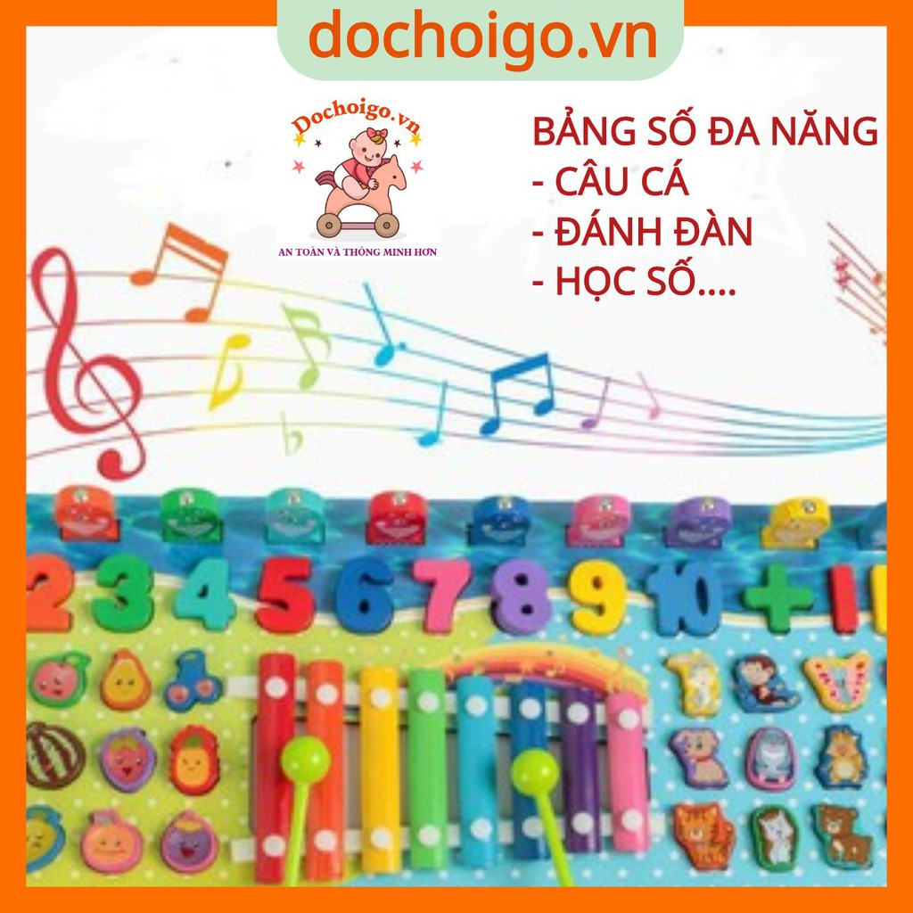 Đồ chơi câu cá kèm đàn cho bé, đò chơi gỗ an toàn dochoigo.vn