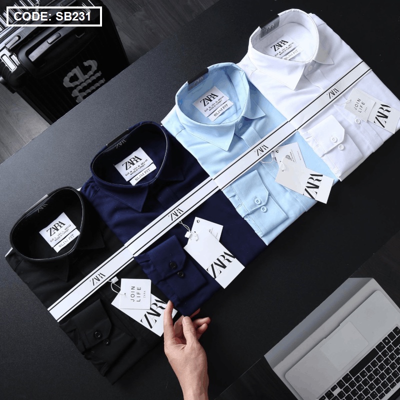 SB231 - Sơ mi nam công sở tay dài vải kate lụa mềm không nhăn 📌