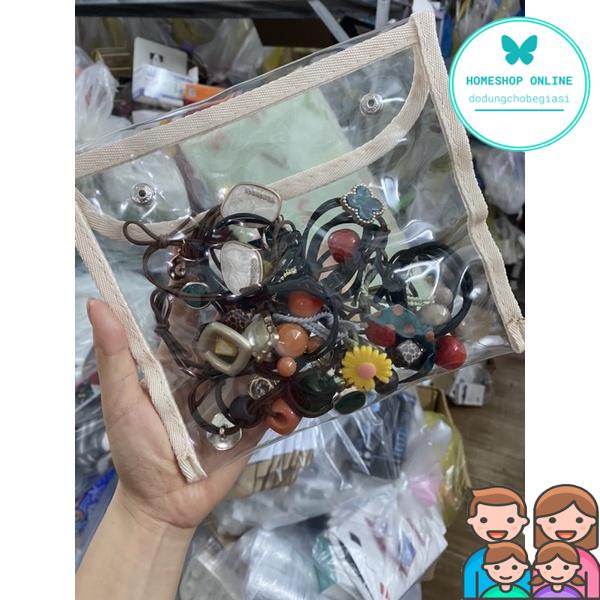 Sét 20 Dây Buộc Tóc Siêu Xinh Túi Trong Suốt Bấm Khoá Hót Hít