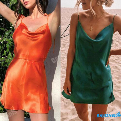 Đầm Dây Nữ Cộc Tay Cổ Chữ V Hở Lưng Quyến Rũ