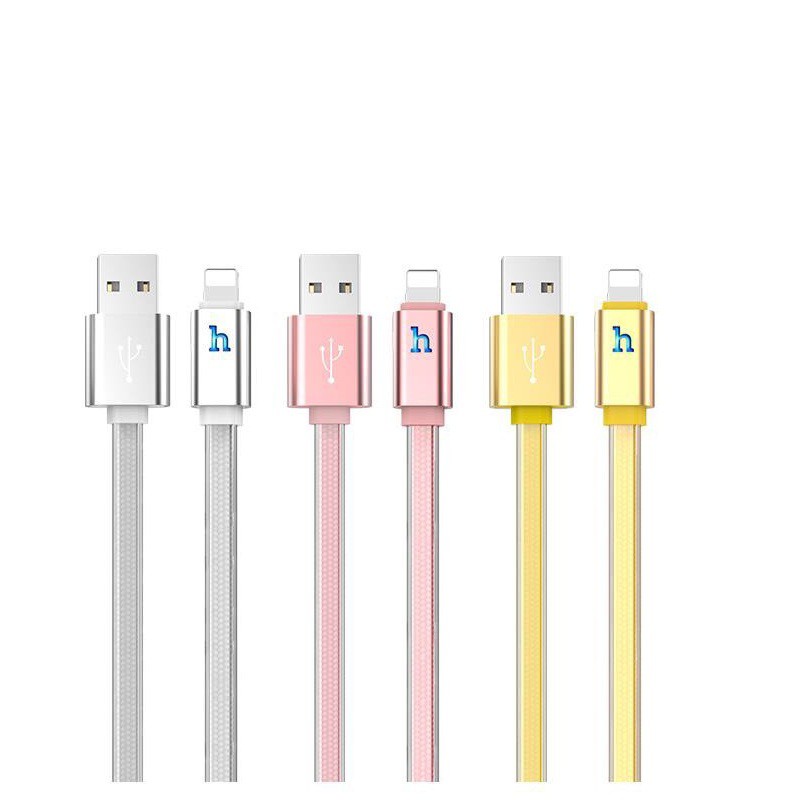 Cáp sạc truyền dữ liệu Hoco UPL12 Lightning dây TPE siêu bền, chống gãy có đèn LED báo sạc dài 2M cho iPhone/iPad