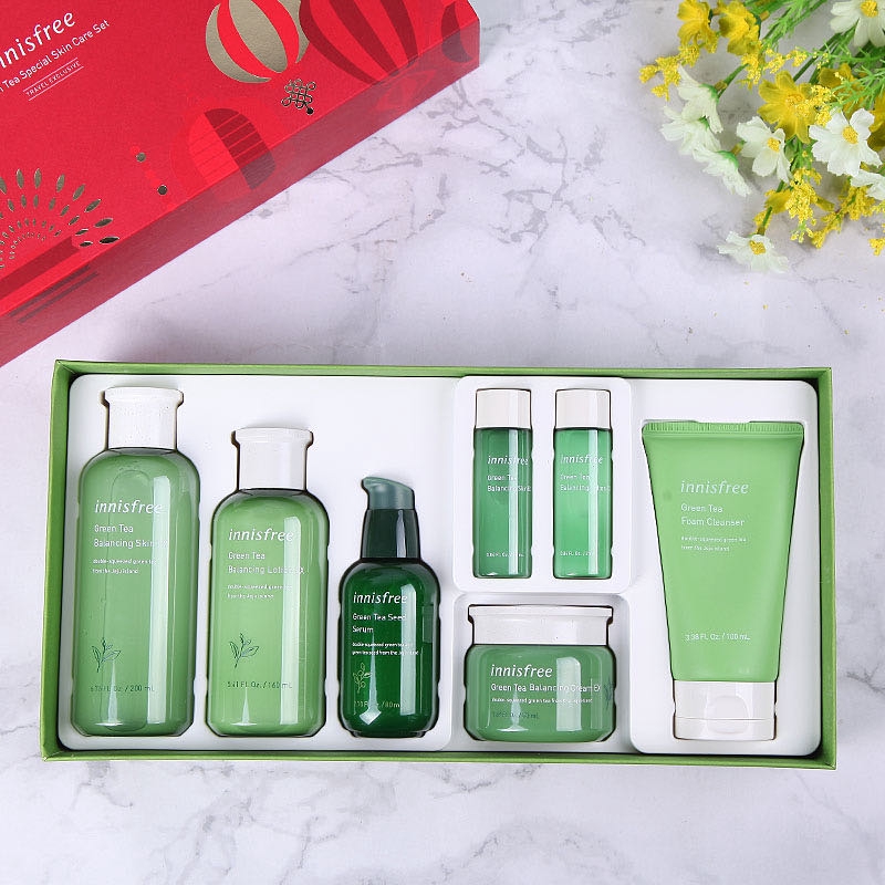 Set 7 mỹ phẩm chiết xuất trà xanh Innisfree dưỡng da hiệu quả