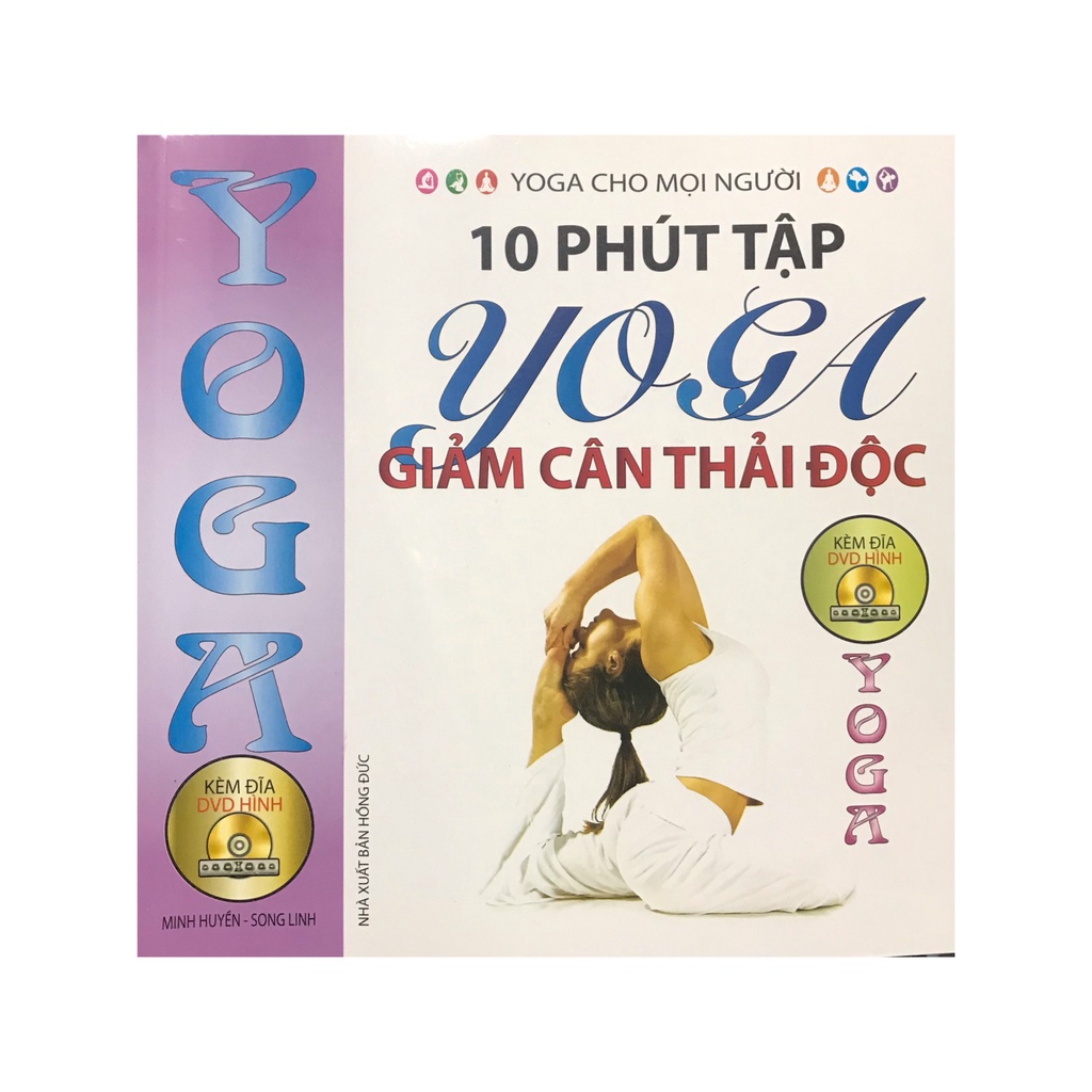 Sách - 10 phút tập Yoga giảm cân thải độc , kèm đĩa CD ( Minh Lâm )