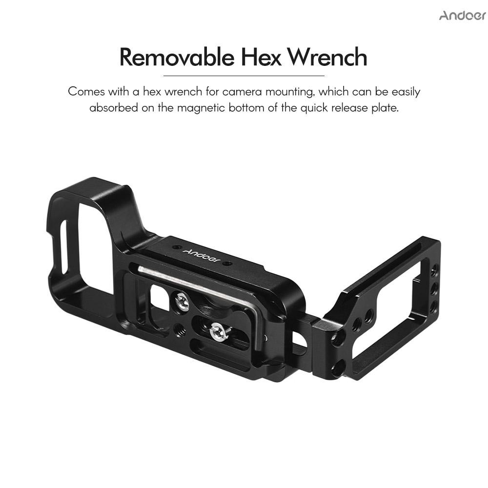 ♥♥~Andoer L-shaped Aluminum Alloy Quick Release Plate L Bracket Plate Quick Release Baseplate with Side Plate for  A7III A7MIII A7RIII A9 ILDC cameras