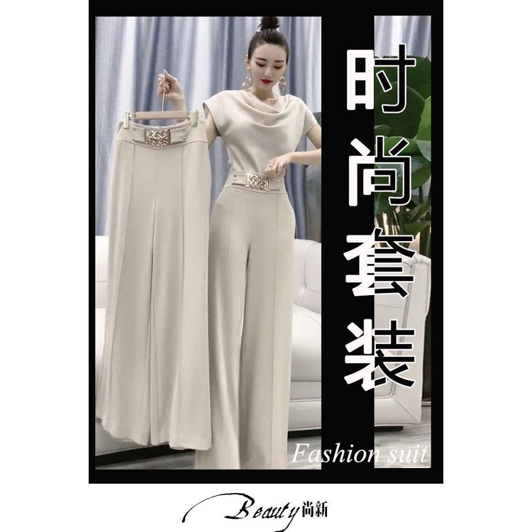 Bộ Áo / Quần Ống Rộng Phong Cách Phương Tây Thời Trang Mùa Hè Cho Nữ 2021