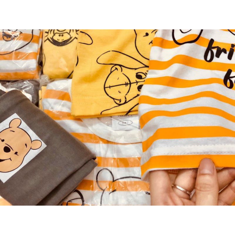 COMBO 2 BỘ GẤU POOH DÀI TAY CHẤT COTTON CHO BÉ