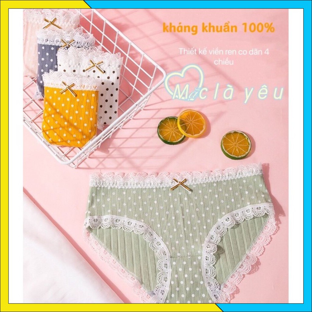 QUẦN LÓT COTTON NỮ [ HÀNG CAO CẤP ] quần lót nữ kháng khuẩn tuyệt đối, thấm hút và co dãn tốt Mã NOT01