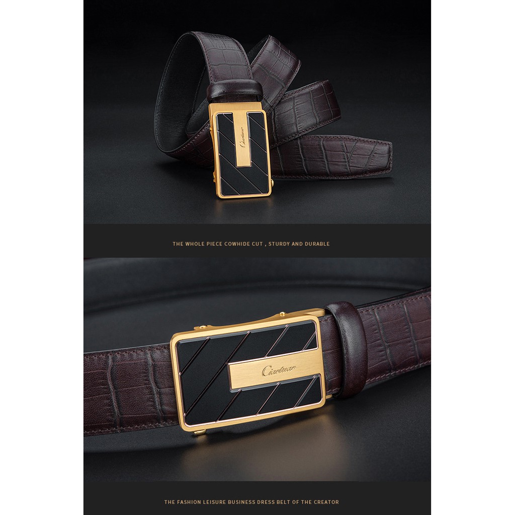 HÀNG HIỆU/Thắt Lưng Da Nam Khóa Tự Động Cao Cấp Dây Nịt Nam Da Bò 100% Chính Hãng Ciartuar Mầu Vàng Bạc Nam Tính... | BigBuy360 - bigbuy360.vn