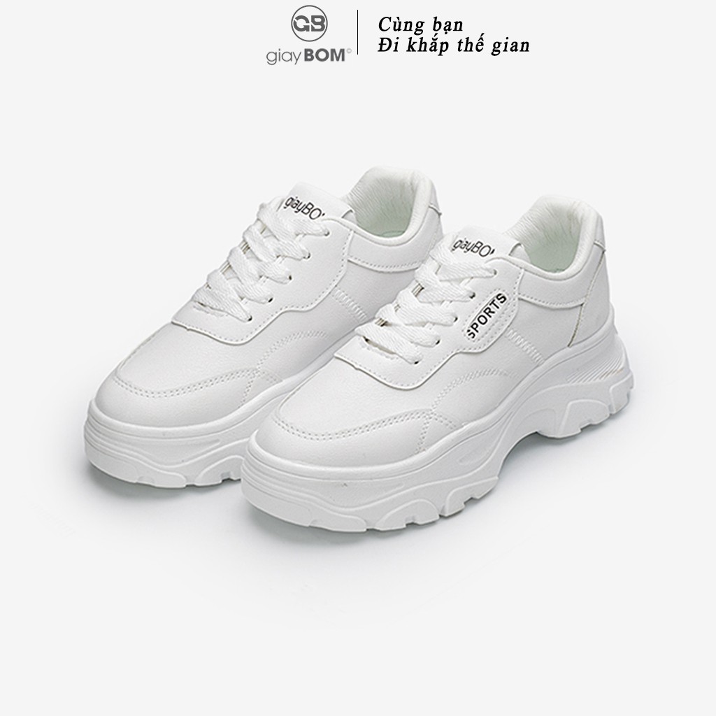 [Mã FAGREEN245 giảm 10% tối đa 30k đơn từ 99k] Giày Thể Thao Nữ giayBOM Trơn Màu Đế Cao 4 cm Full Da B963