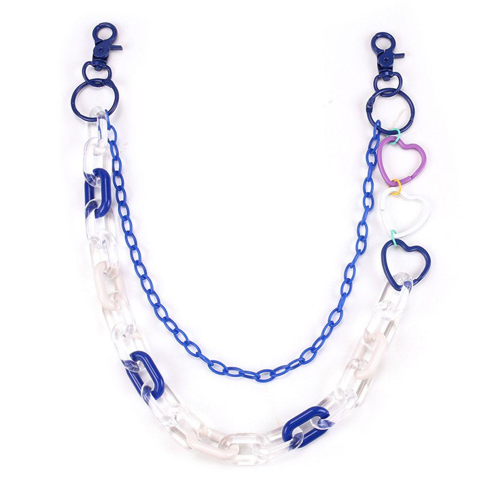 Dây Thắt Lưng Hai Lớp Màu Ngà Hình Trái Tim Phong Cách Hip Hop Punk Cá Tính