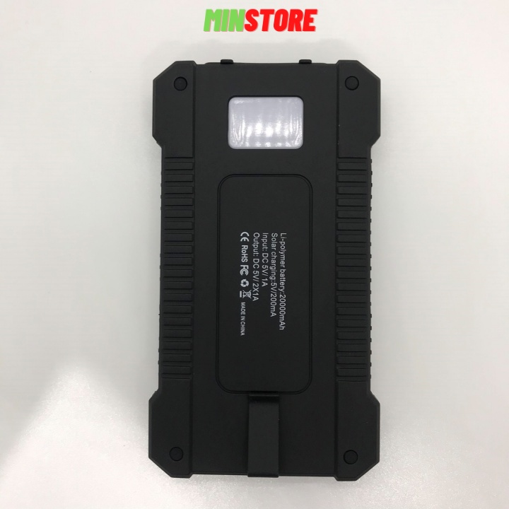 Sạc dự phòng năng lượng mặt trời 20000mAh - Pin sạc dự phòng chống nước, chống sốc Solar Charger M43