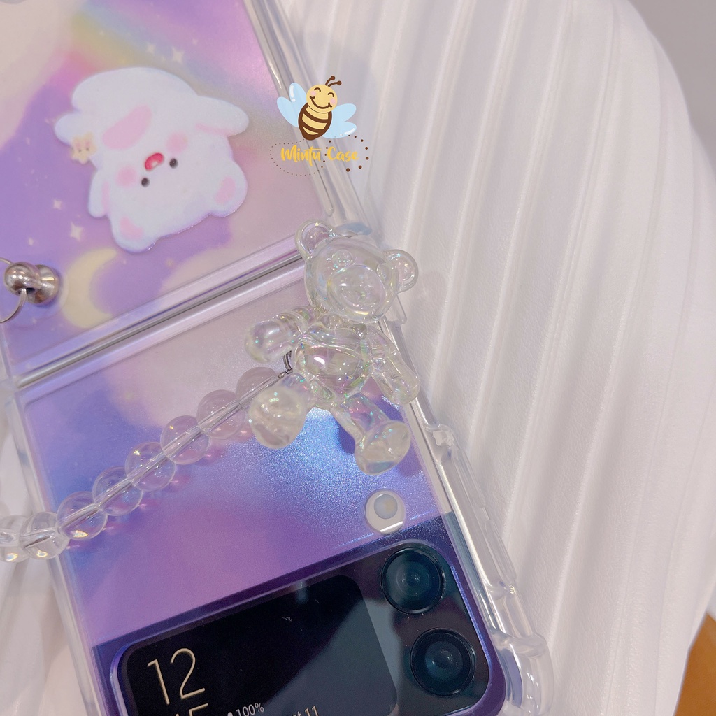 Ốp Samsung Galaxy Z Flip 4 / ZFlip4 5G / Z Flip3 5G / Z Flip 3 - kèm móc khoá ZF306