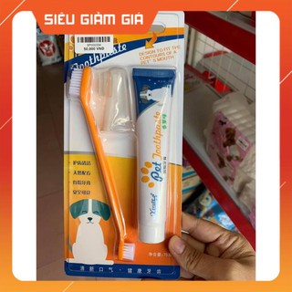 Bộ Đánh Răng Kem Đánh Răng Bàn Chải Đánh Răng Chó Mèo Pet Joothpaste