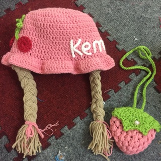 Set mũ và túi tỏi handmade