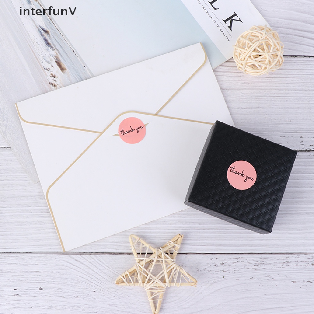 Set 500 Sticker Thank You 1inch Màu Hồng Dùng Để Dán Nhãn Trong Lễ Hội