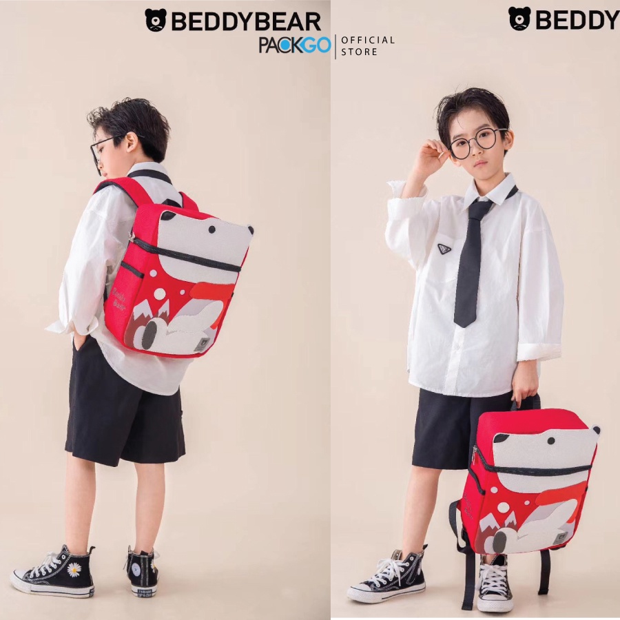 Balo cho Bé Trai hoặc Gái từ 3 tuổi trở lên Học Mầm Non Mẫu Giáo Thương hiệuBeddyBear / Beddy bear họa tiết Gấu Bắc Cực