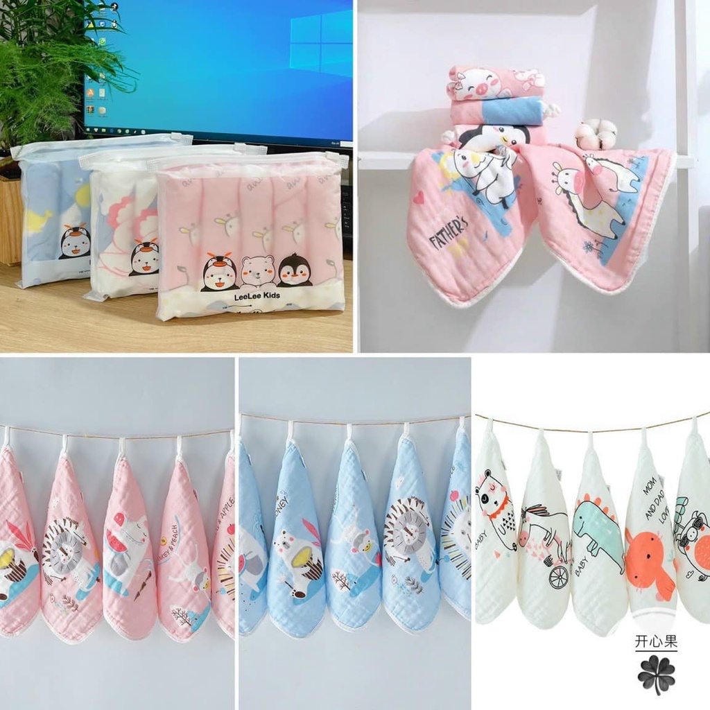 Khăn sữa goodmama(Lelekids loại đẹp ) (1 gói = 5 chiếc), Khăn sữa nhật cho bé