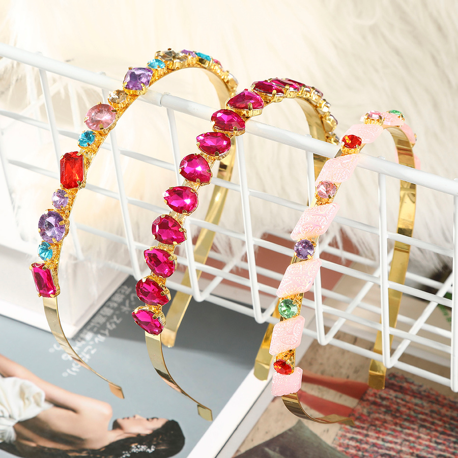Băng Đô Cài Tóc Bằng Hợp Kim Đính Đá Nhiều Màu Sắc Xinh Xắn Dành Cho Nữ