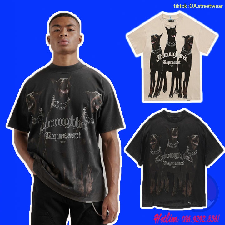 ⚡️ Áo thun Dog Head Print Street Vintage cao cấp full tag túi