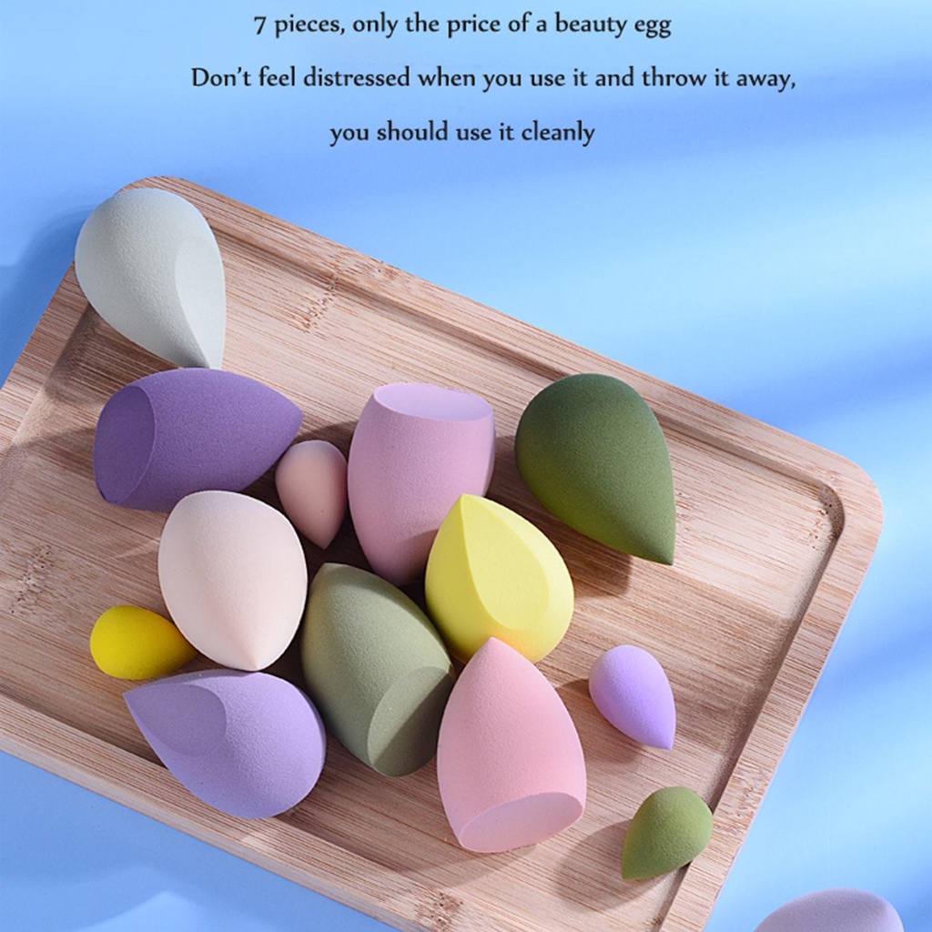 Set 7 Mút Trang Điểm Nhiều Hình Dạng Chuyên Dụng Cho Tán Kem Nền