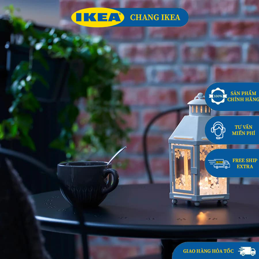 ĐÈN LỒNG NẾN TRANG TRÍ NOEL - ĐÈN GIÓ NOEL MÀU TRẮNG CHÍNH HÃNG KRINGSYNT IKEA