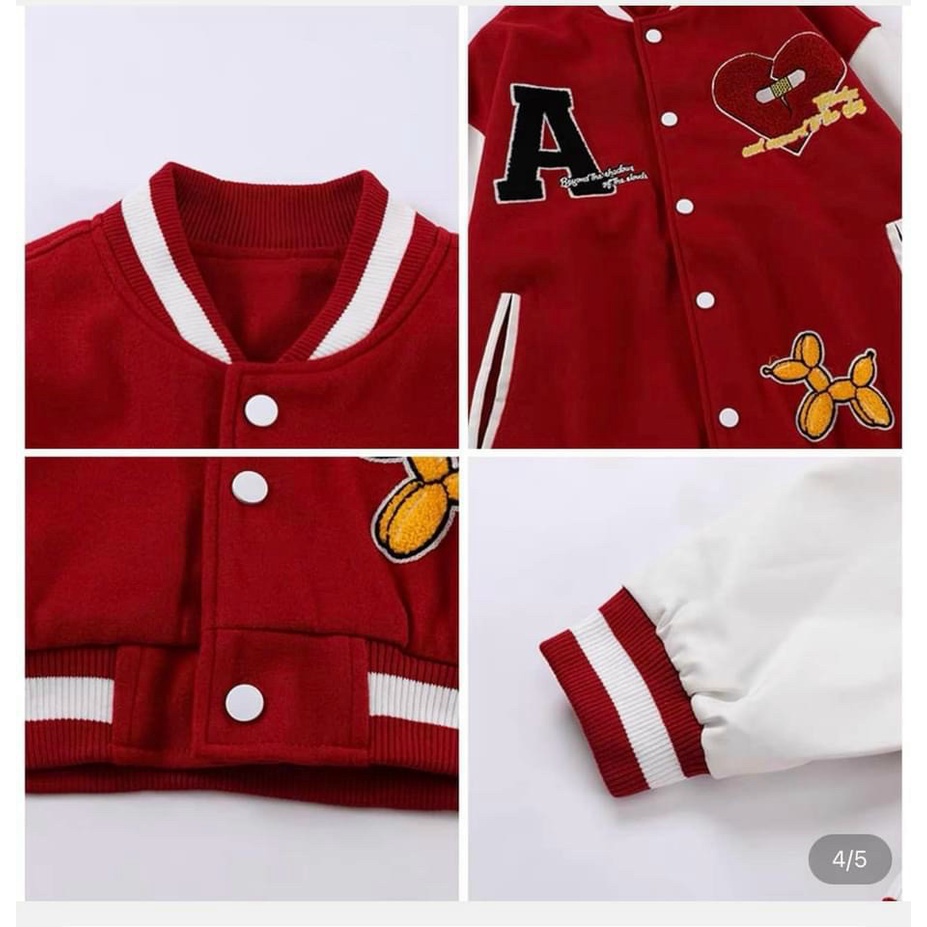 Áo Khoác Bomber Nữ Chất Nỉ Dày Mịn Chữ A Form Rộng Màu Đỏ Đẹp Dễ Phối Đồ Form rộng Mặc Thoải Mái NEW UNISEX