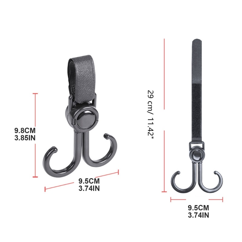 Bộ 2 Móc Treo Đồ Tiết Kiệm Không Gian Cho Xe Đẩy Em Bé